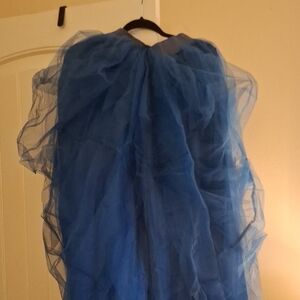 Blue Tulle Full-Length Skirt or Dress Overlay